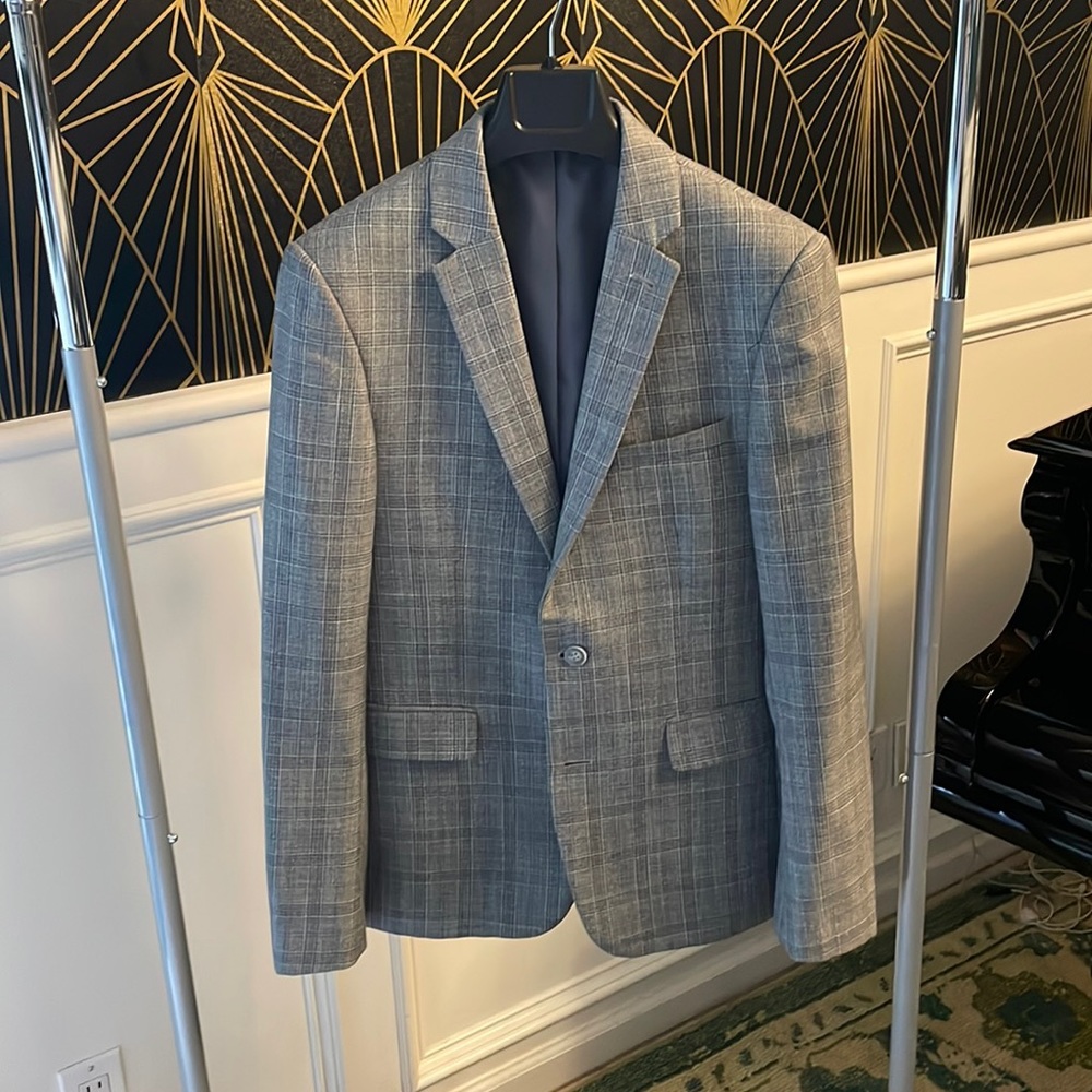 Boohoo men’s window pain slim fit checkered blazer